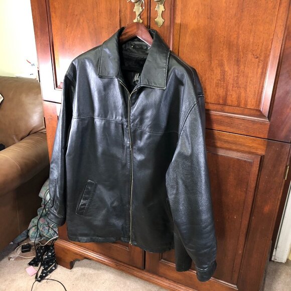 Vintage Max USA Black Leather Jacket XXL Removable Liner Included - Picture 12 of 16